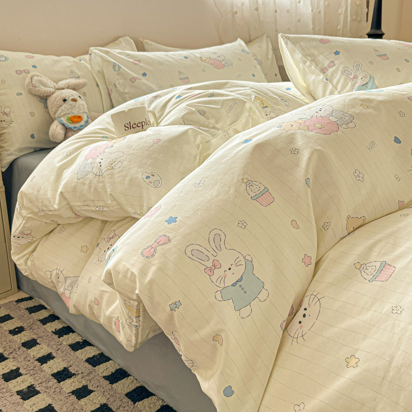 田园风碎花纯棉全棉四件套美式床单被套单双人1.51.8米床笠三件套