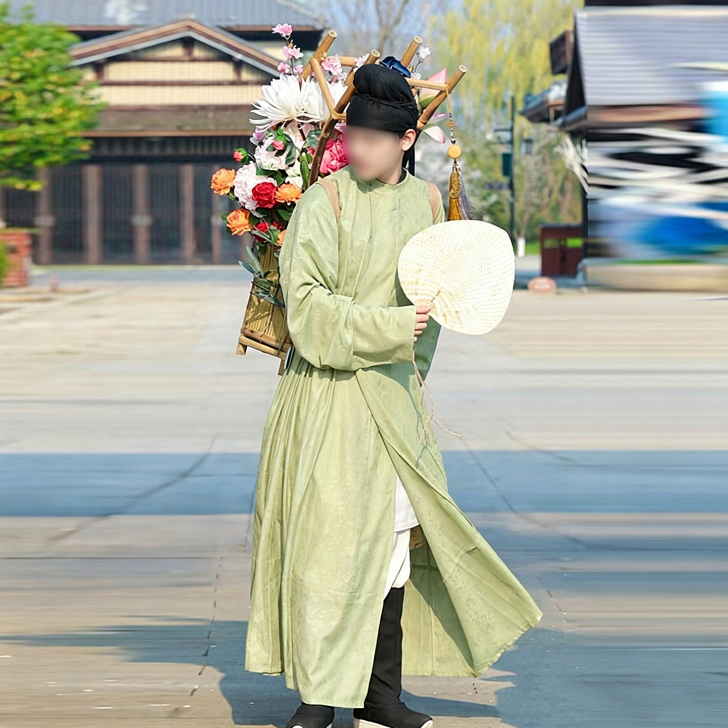 影视唐宋朝男士汉服卖货郎景区NPC商贩群演小贩掌柜集市棉麻古装