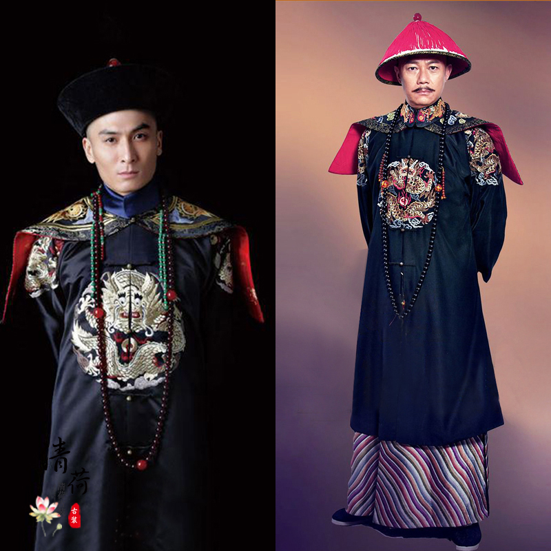 影视古装清朝大臣服清朝王爷服贝勒服官袍丞相重臣全绣花演出服装