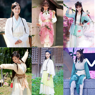 影视古装金庸武侠射雕英雄传女汉服温美玲黄蓉同款女侠剑客侠客服