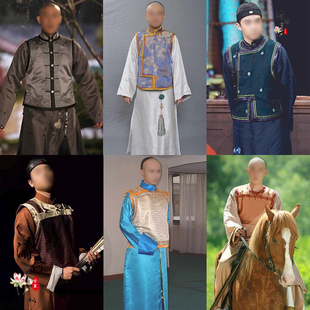 影视古装清朝民国长衫马褂富商掌柜老爷服装剧组群演老百姓演出服