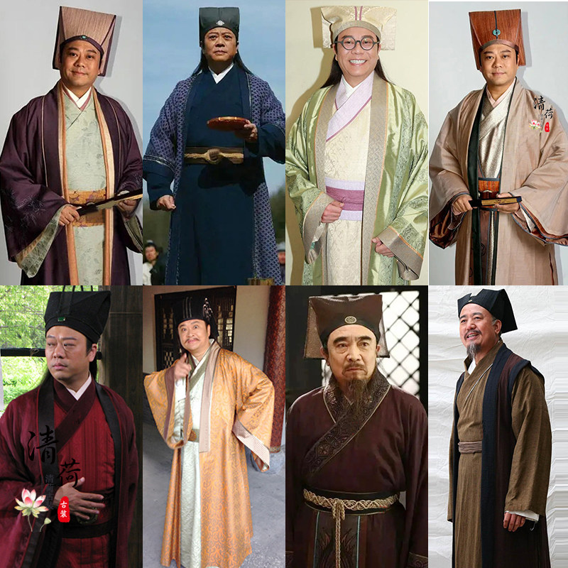 影视古装唐朝宋朝男棉麻汉服员外富商掌柜管家老爷书生大夫演出服