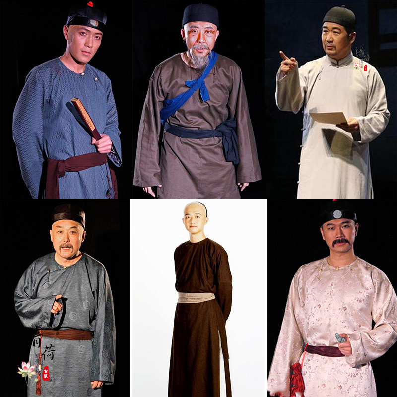 影视古装清末男民国长衫长袍老百姓仆人管家掌柜商人农民装演出服