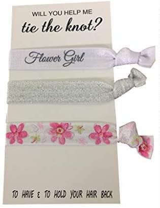 flower girl gift  flower girl hair ties  bridesmaid jewelry