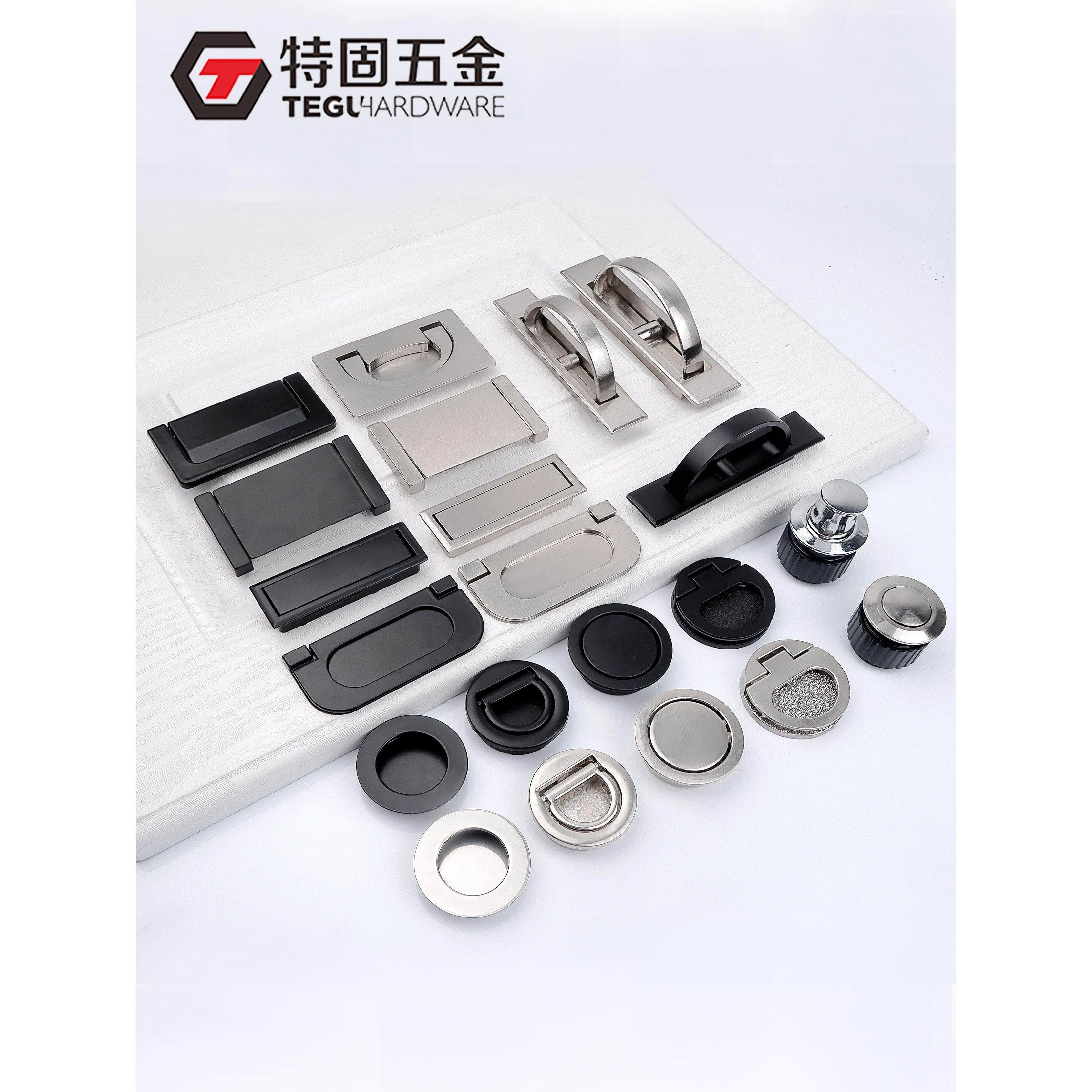 现代简约榻榻米隐形拉手暗藏圆形嵌入式内嵌把手柜门抽屉明装扣手