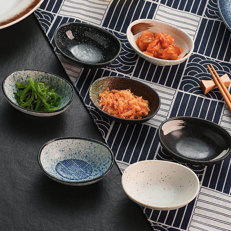 日式复古元宝碗日料小菜碟餐厅前菜碗创意蘸料碗调味碟厂家