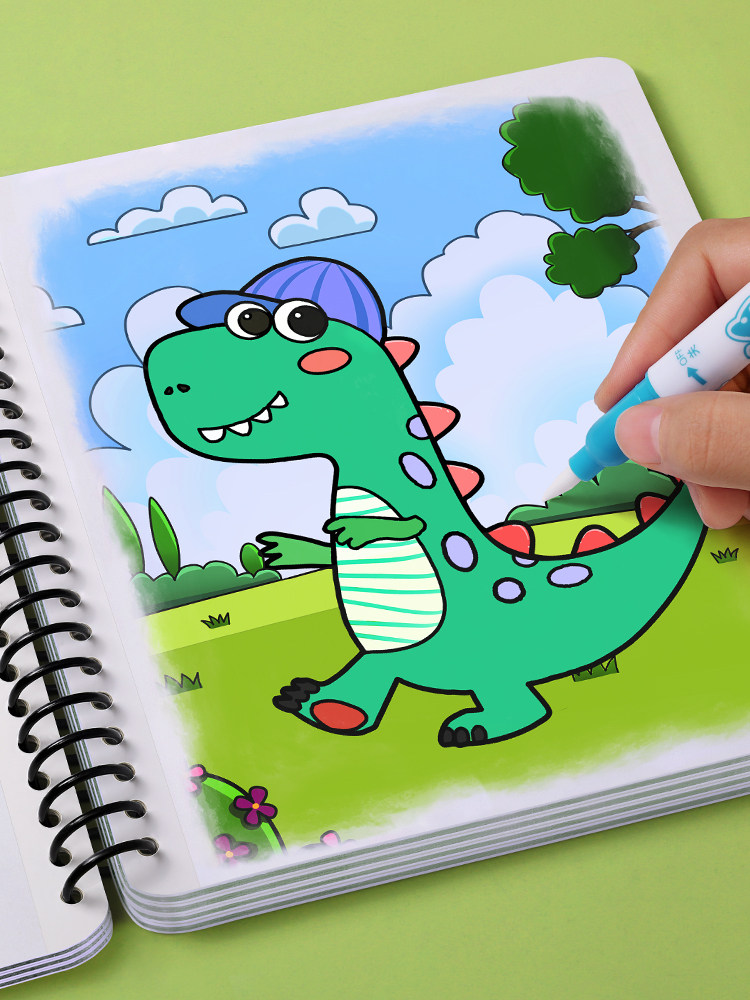 水画笔水画本反复涂鸦儿童绘本益智清水水印神奇水化本水花本3