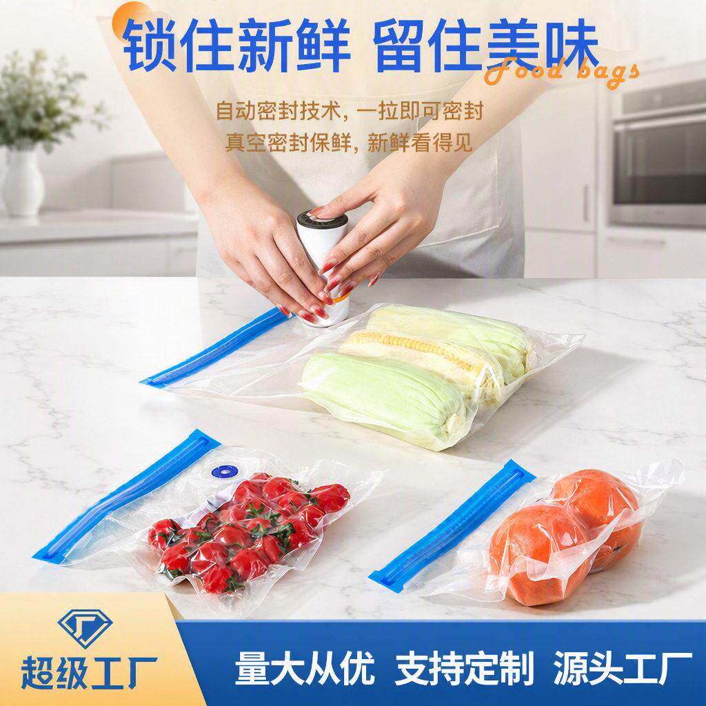 家用电动真空保鲜袋抽气压缩袋食品袋水果密封袋自封包装熟食袋子