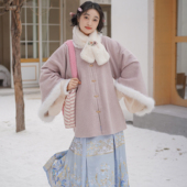 素羽华裳春雪 仿妆花马面裙加厚秋冬装 新款 明制汉服女昭君袄毛呢