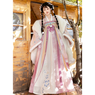 斗篷外套秋冬套装 唐制汉服女改良齐胸襦裙 新款 素羽华裳冰糖丸子