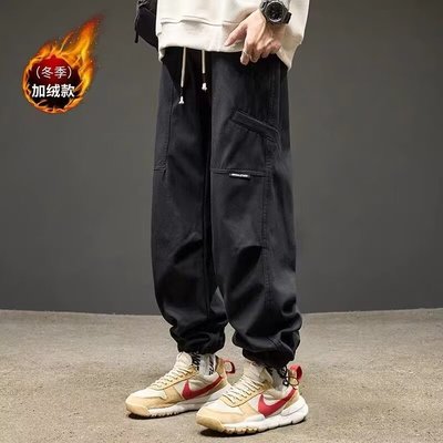 美式工装裤子男款秋冬宽松潮牌冬季加绒痞帅加肥大码胖子休闲裤子