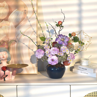 《紫韵》原创仿真花家居装饰品摆件客厅摆设假花餐桌室内花艺
