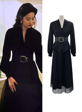 玫瑰的故事刘亦菲黄亦枚同款高级感法式两件套装女连衣裙显瘦长裙