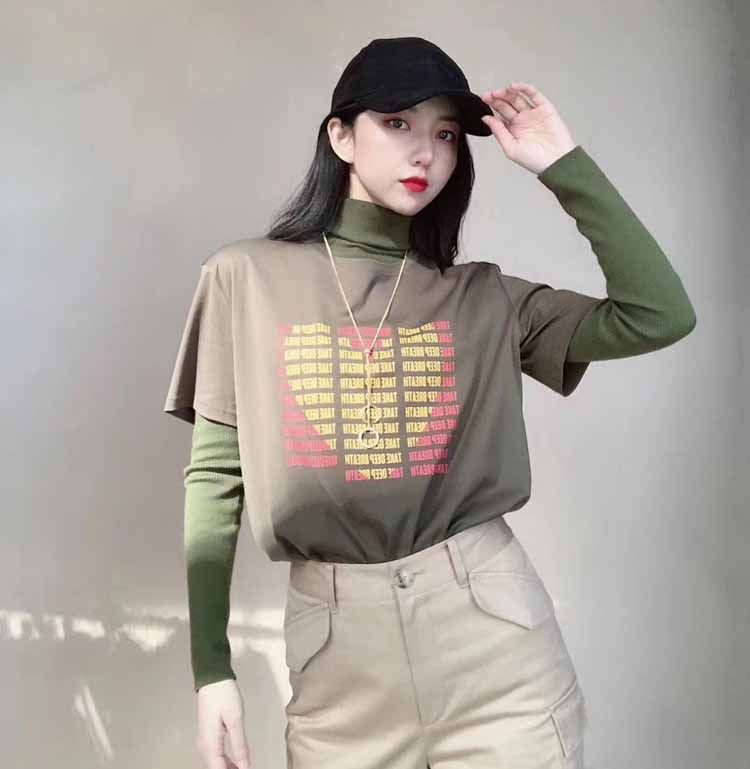 阿瑪施旗舰店官网2020春夏新款爱心字母短袖T恤上衣女正品1300356