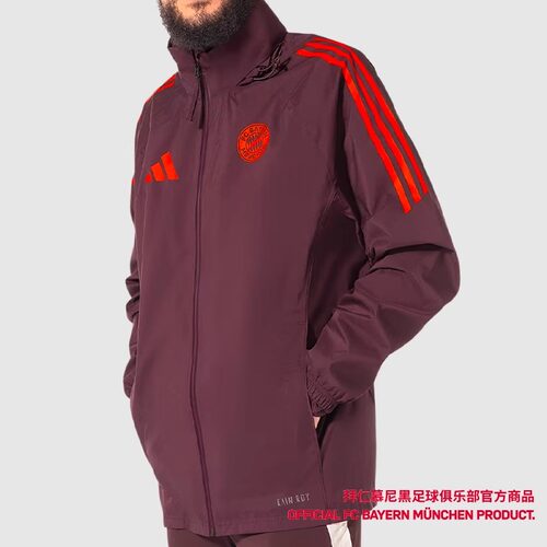 酒红风雨衣长袖户外外套