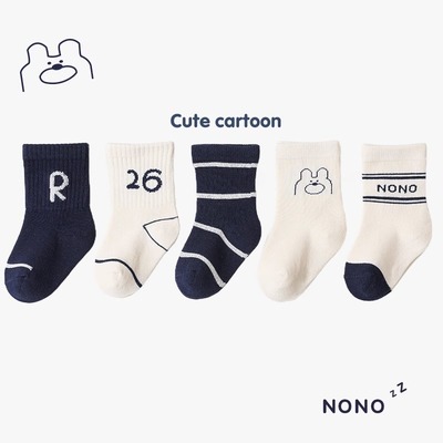 吉咖熊卡通中筒袜春秋款