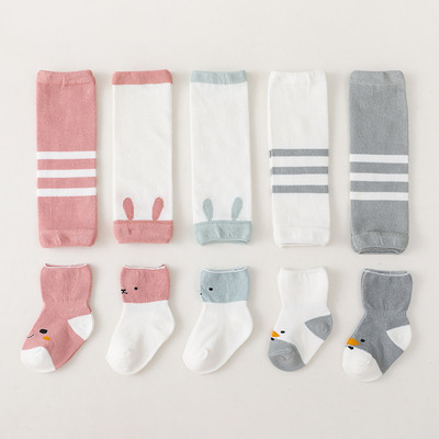 宝宝袜子春秋纯棉新生婴儿过膝分体不勒长筒袜秋冬季护膝护腿袜套