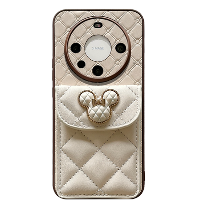 小香风大菱格米奇卡包适用华为mate80手机壳80Promax保护套70Pro新款60斜跨50背包式40硅胶全包30高级感Air女