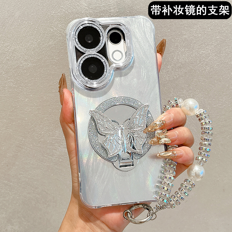 蝴蝶补妆镜支架适用于vivos30手机壳vivos20保护套维沃s19Pro新款s18全包镜头膜s17防摔S16外壳s15高级感s12