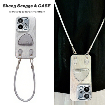 适用OPPOReno14手机壳Reno15新款Reno13皮质支架12Pro背带斜跨绳11全包镜头膜10防摔外壳9保护套8女款7高级感