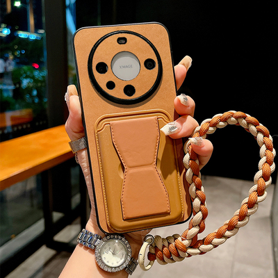 羊巴皮支架卡包适用华为mate80Pro手机壳mate70保护套mete60镜头全包50耐脏防摔40新款30复古20外壳Max女Air