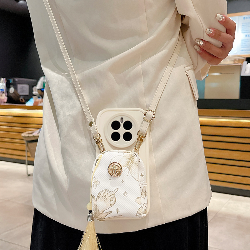 中国风水彩蝴蝶卡包适用华为荣耀magic8手机壳magic7保护套6Pro斜跨5背包式4全包防摔X70新款X60软壳X50女款