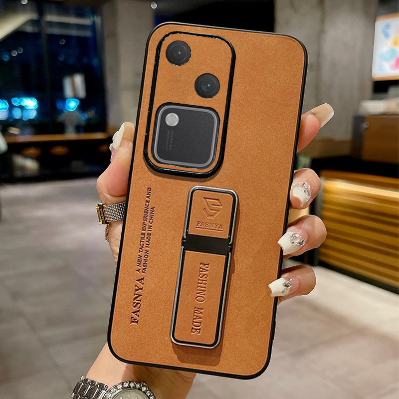 翻毛皮支架适用于vivos30手机壳vivos20保护套s19维沃s17Pro新款S16镜头S15全包s12防摔外壳s10简约s9/s7/s6