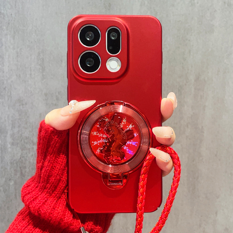 2026马年新款旋转支架适用OPPOfindx9手机壳findx8Pro新年红色X7ultra磨砂防滑X6硬壳X5超薄X3镜头全包X8S+女