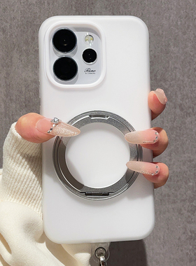 白色二合一软硬双层保护套适用OPPOReno15手机壳Reno14新款360金属旋转支架Reno13Pro硅胶12防摔外壳11创意女