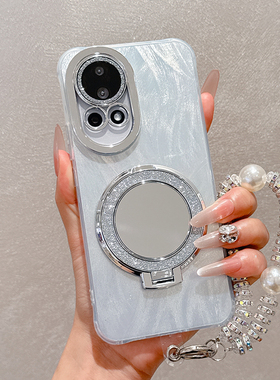 闪粉化妆镜支架适用华为nova15手机壳nova14新款nove13Pro补妆镜12全包镜头11保护套10防摔外壳9奢华8女ultra