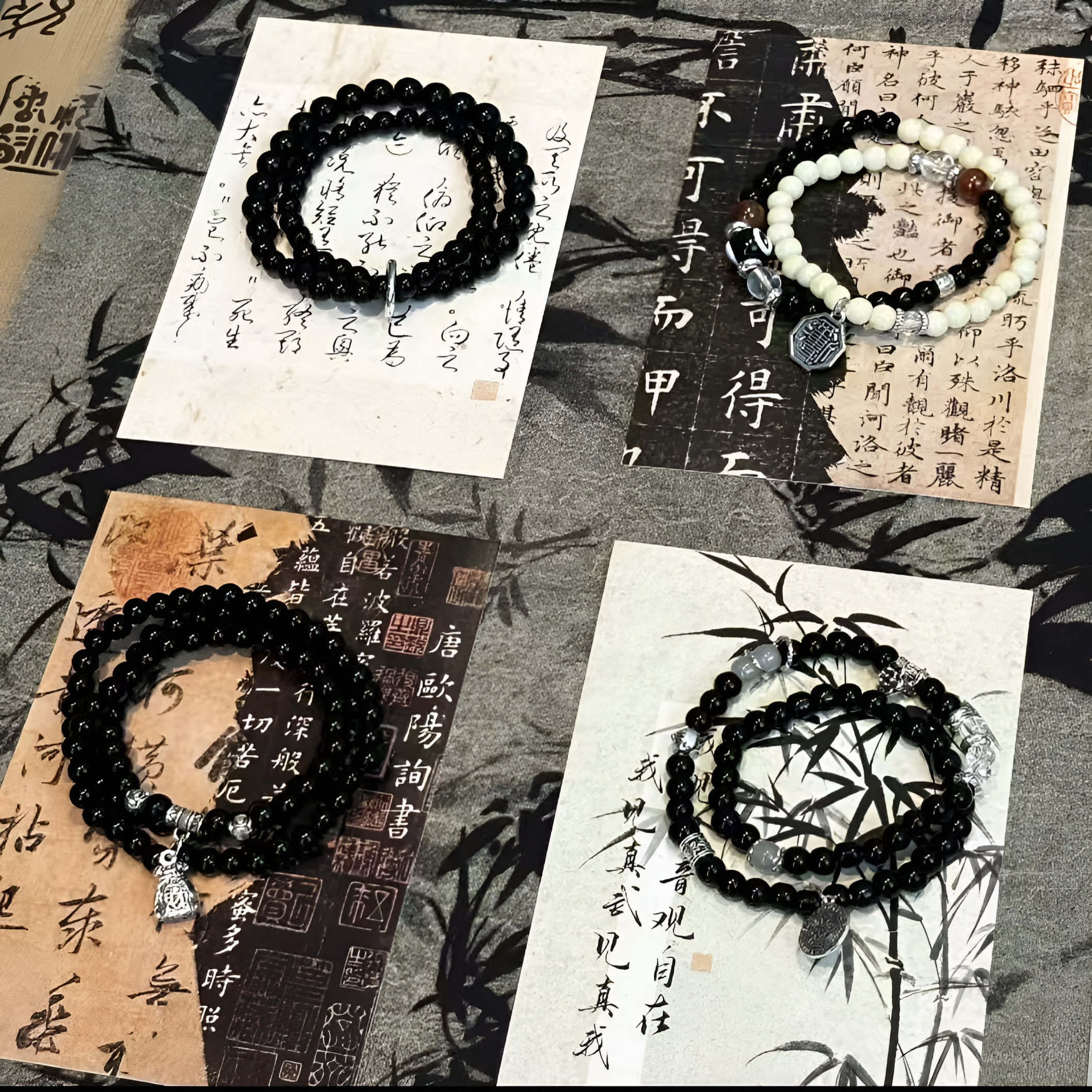 合金手链 新中式国风串珠手链复古多层时尚百搭手串潮小众ins设计