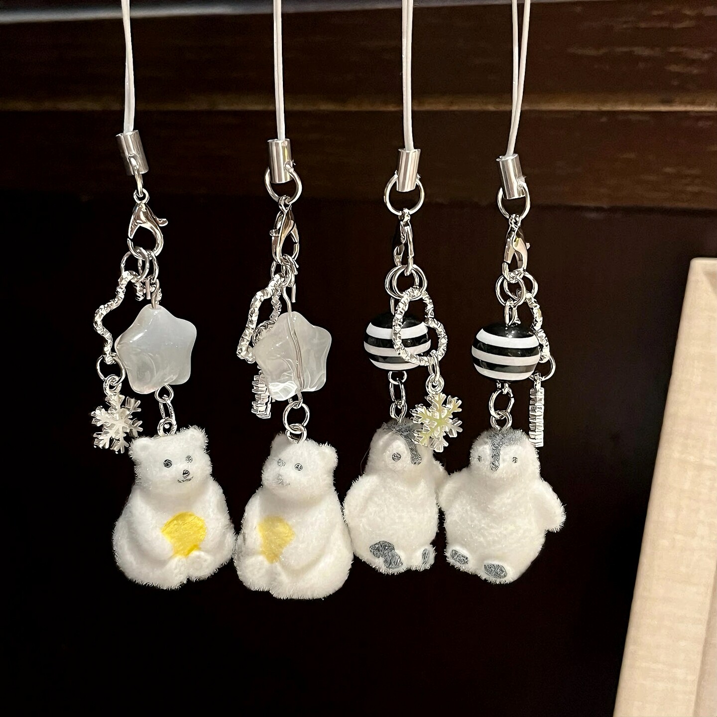 可爱卡通企鹅北极熊星星挂件少女包包钥匙扣手机绳情侣小挂饰礼物