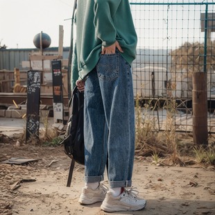 牛仔裤男2025新款夏季美式潮流直筒宽松男款阔腿九分休闲男生裤子