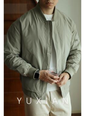 YUXIAN余闲秋冬MA1飞行员夹克棉服外套男士美式棒球服保暖宽松