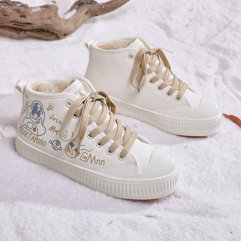 中邦加绒鞋子平底保暖休闲鞋