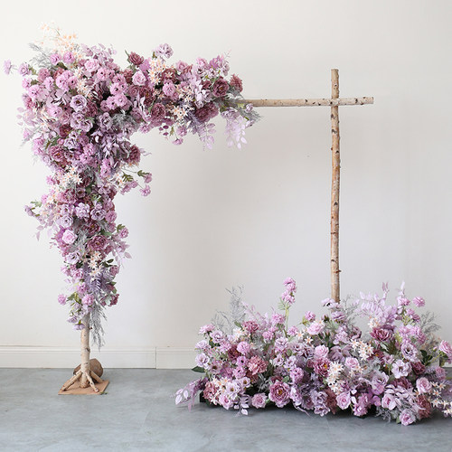 Flowerwall婚礼紫色花艺仿真花卉