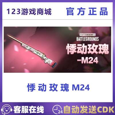 PUBG绝地求生吃鸡枪皮肤武器悸动玫瑰M24狙击步枪吃鸡兑换码CDK