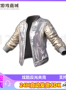 PUBG绝地求生皮肤炫酷反光夹克银色上衣外套衣服吃鸡兑换码CDK