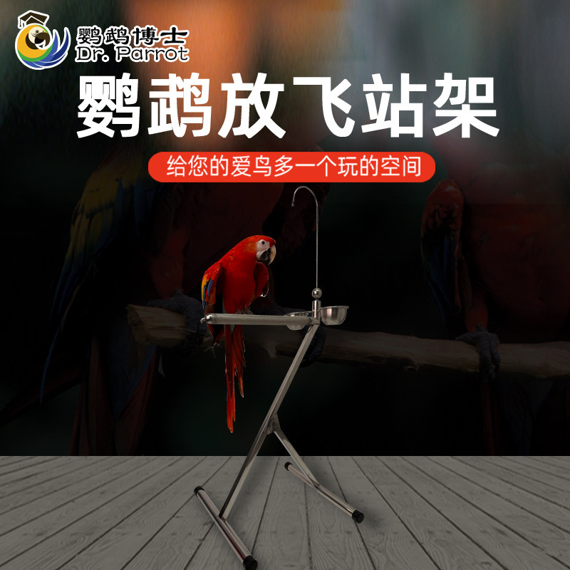 金刚鹦鹉站架互动训练架放飞鸟架图片
