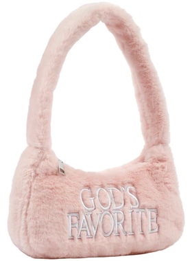 imcat 自制 粉色可爱毛绒包 手提包腋下包praying同款