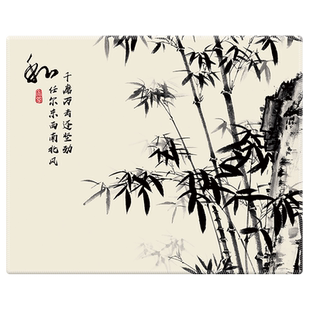 水墨竹子鼠标垫小号锁边简约办公家用桌垫中国风国画郑板桥可定制