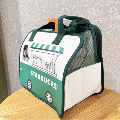 星巴克托特两用萌宠包沿街取猫咪包包出行便携手提斜挎帆布透气包