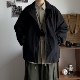 B东日系男装 日潮复古立领宽松简约clean拉链口袋叠穿夹克外套男