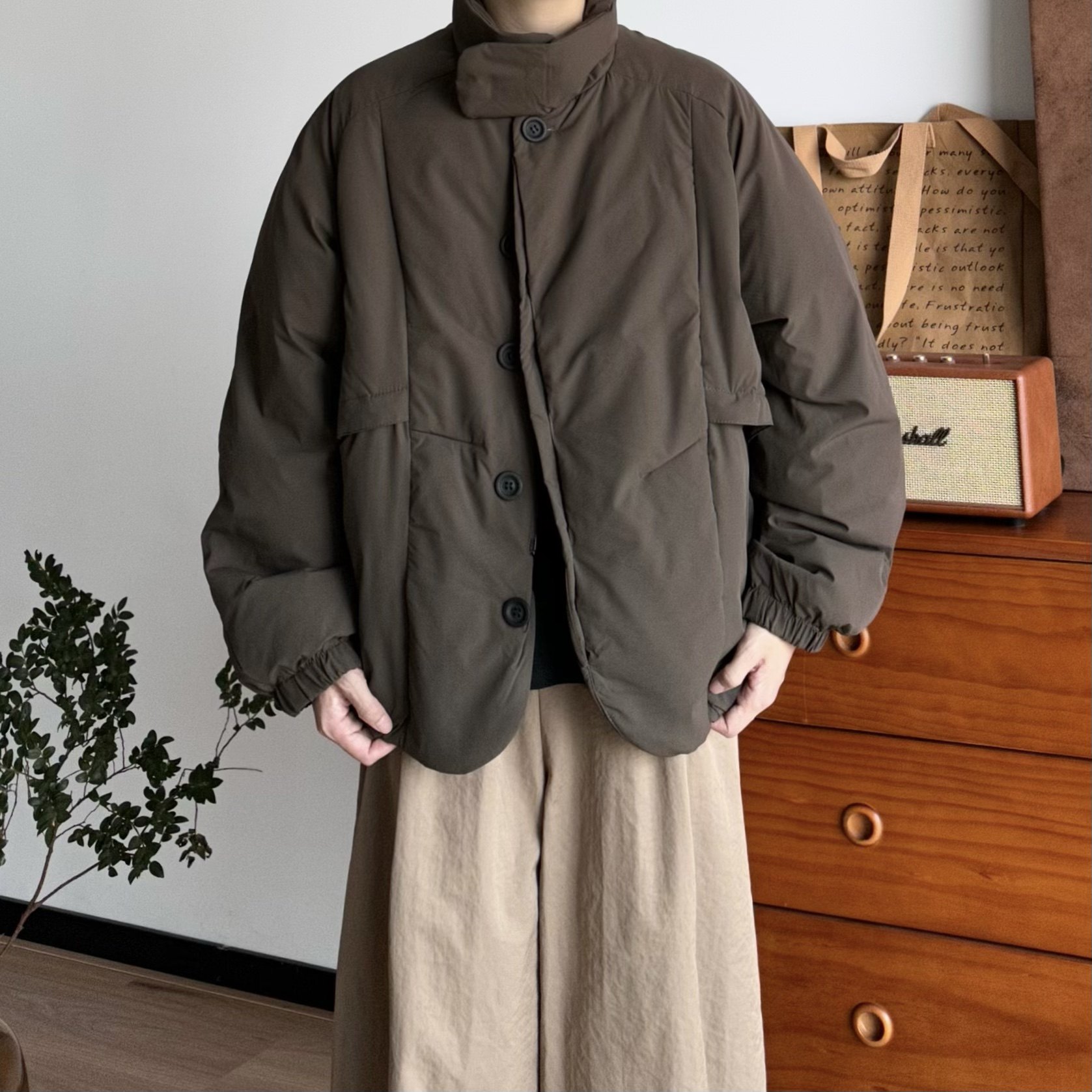 BUTQIU日系复古秋冬宽松立领不规则羽绒服男女保暖面包服休闲外套,男装,羽绒服,淘宝优惠券,粉丝福利购,淘宝优惠卷