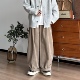 中性休闲长裤 BUTQIU日系四季 弯刀裤 工装 复古纯色宽松肌理感阔腿裤