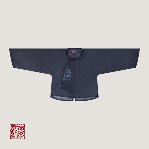 {苏梦}【庭澜】莨纱手绘圆领斜襟中式百搭国风上衣01031630