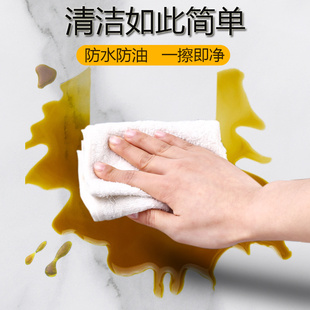 加厚厨房台面翻新贴纸防水防油自粘耐高温灶台瓷砖专用大理石贴膜