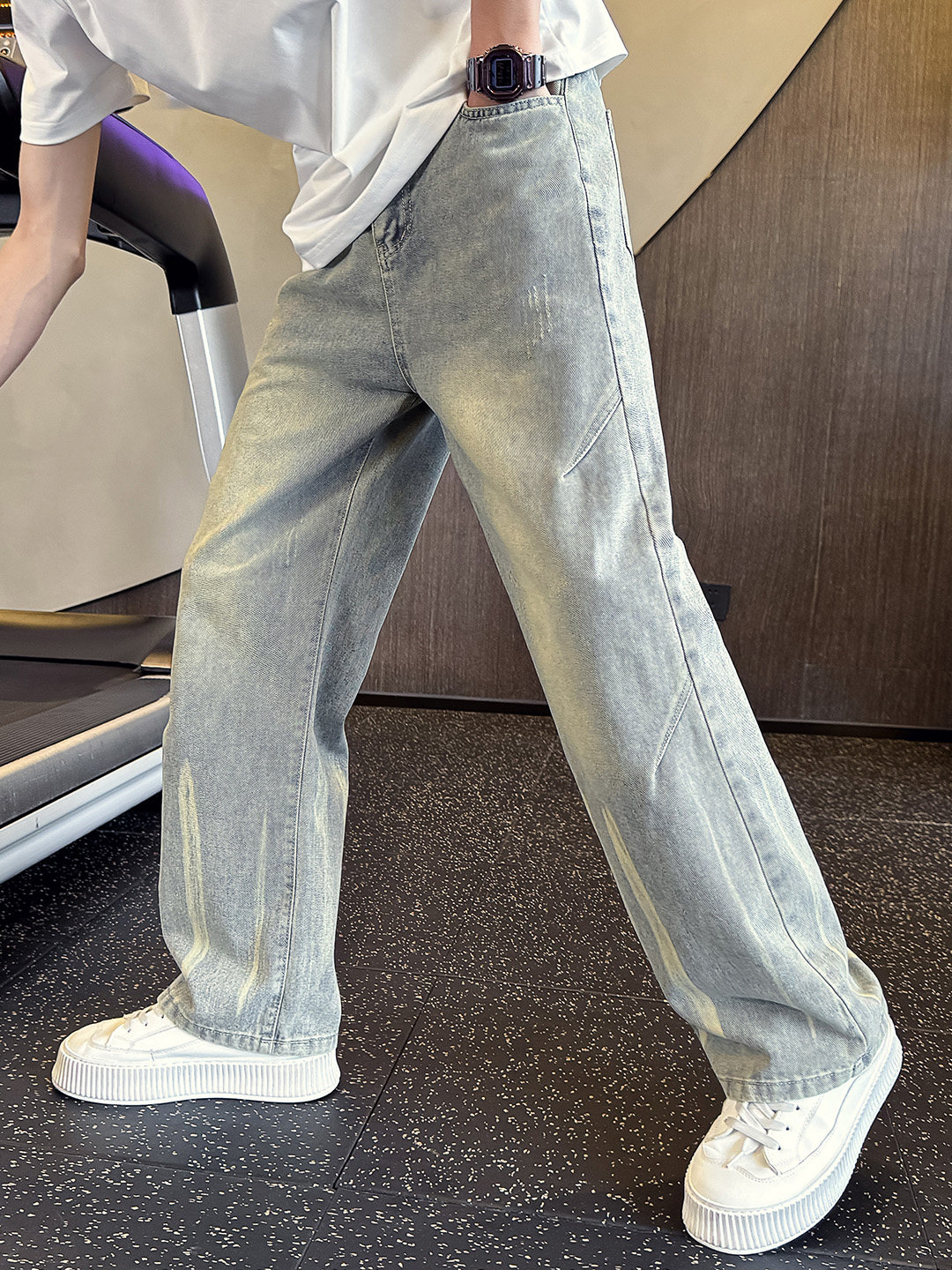 猫爪痕直筒牛仔裤男款春秋季潮流宽松阔腿裤美式覆古痞帅休闲裤子,男装,牛仔裤,淘宝优惠券,粉丝福利购,淘宝优惠卷