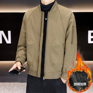 飞行员二棉外套男秋冬季潮牌痞帅加棉加厚工装棒球领运动夹克棉服