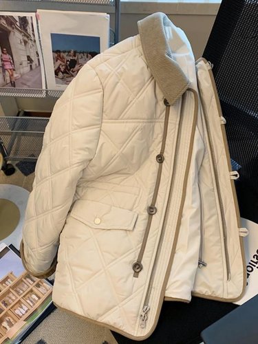 白棉服装男士冬季2025新潮流品牌高端拼接宽松加厚慵懒风格绗缝夹